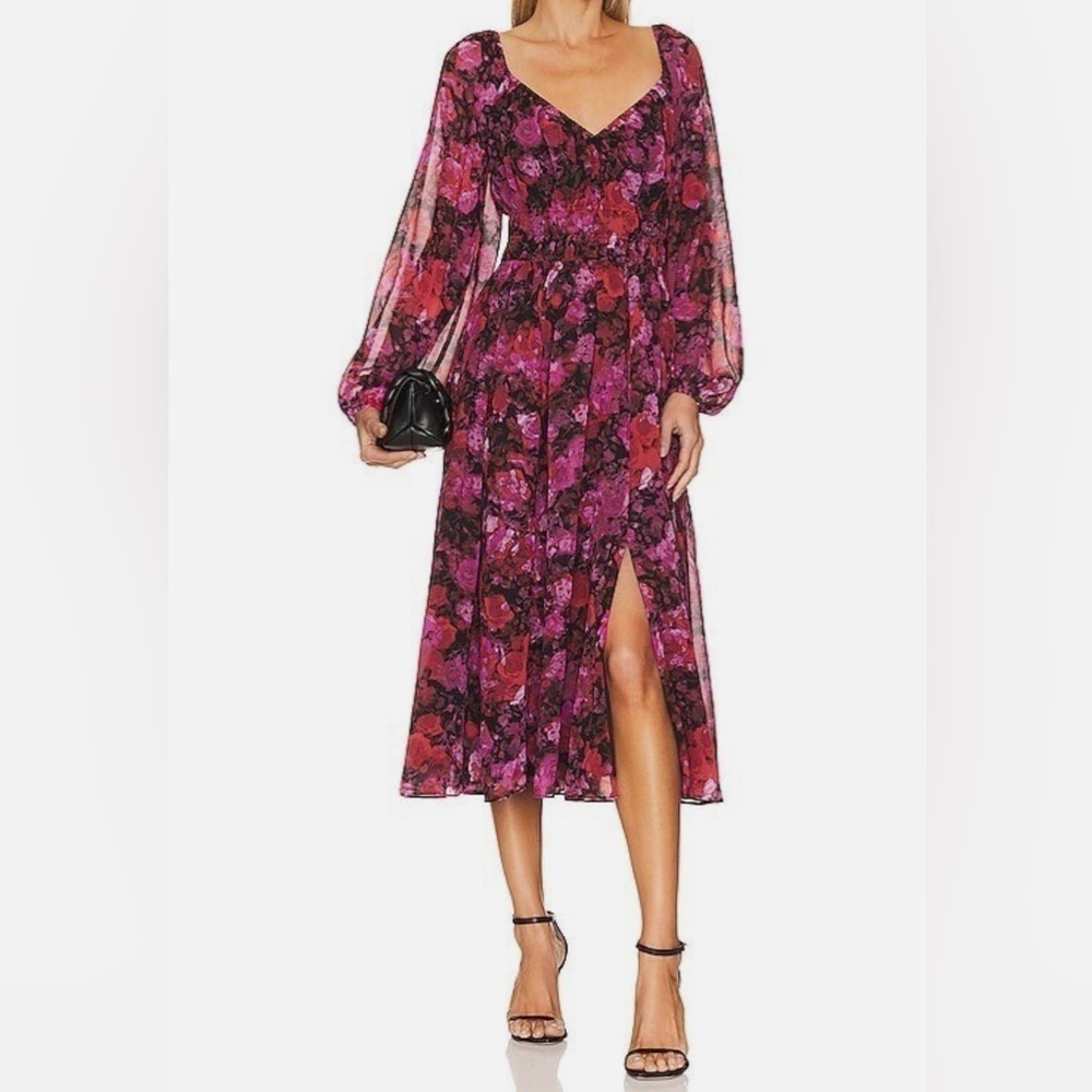 Steve Madden Vibrant Pink and Black Floral Dress